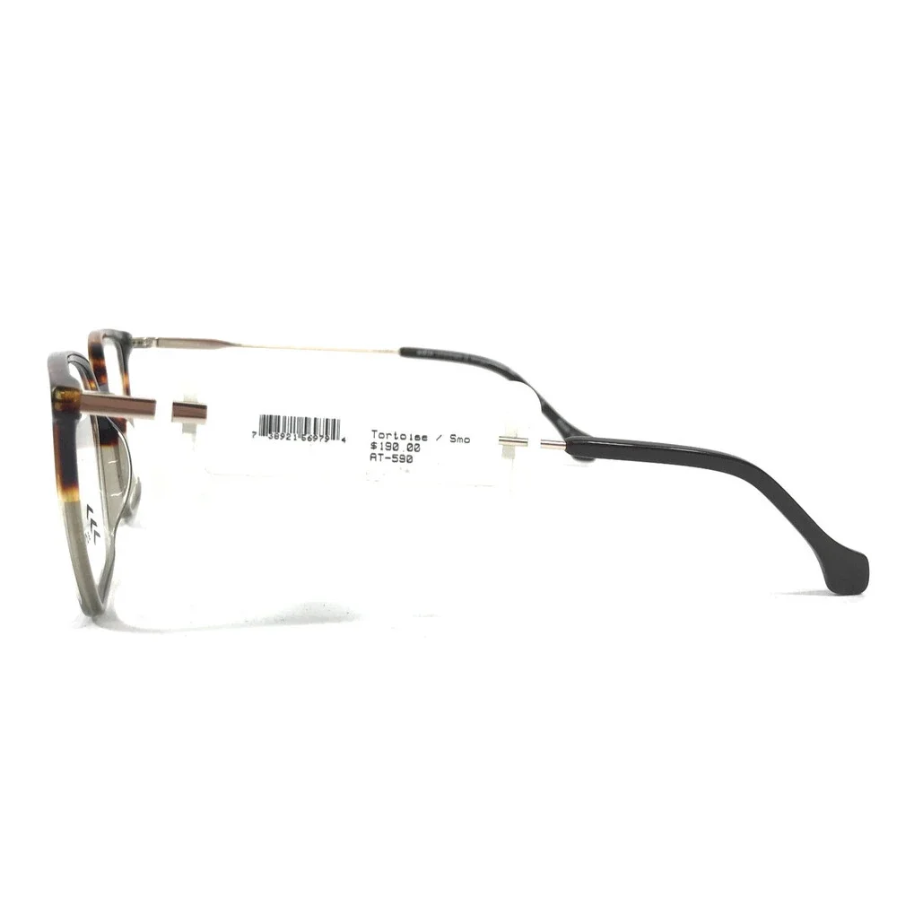 Adin Thomas Eyeglasses Frames AT-590 C1 Tortoise Smoke Gray Cat Eye 53-17-142